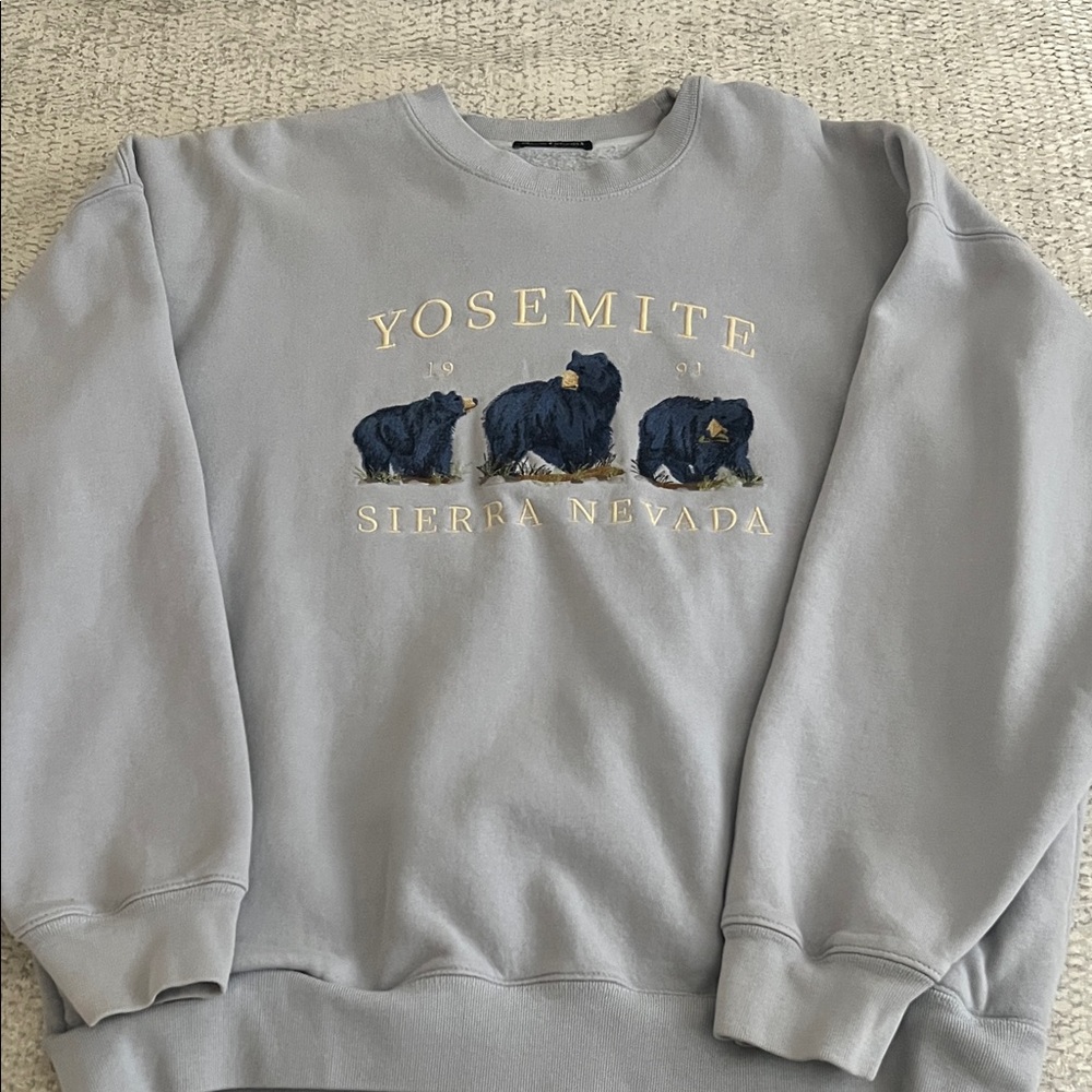 Brandy Melville Christy Light Blue Yosemite Crewneck Sweater- one size